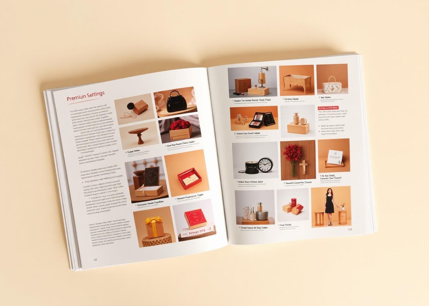 An open spread of the Aravind Giftory catalogue showing gifting products